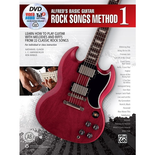 Alfreds Basic Guitar Rock Song Method 1 Book/Oa/Dv
