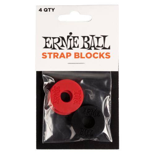 Ernie Ball Strap Blocks 4-Pack - Black and Red	