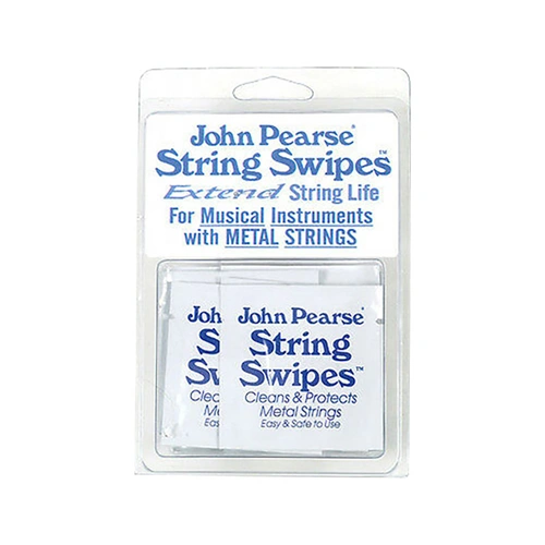 John Pearse String Swipes 20 Pack Wipes for Guitar Care and Maintenance