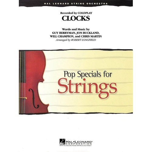 Clocks for String Orchestra - Hal Leonard Pop Specials for Strings