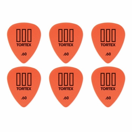 6 x Jim Dunlop Tortex TIII Orange .60mm Guitar Picks T3 USA 462R