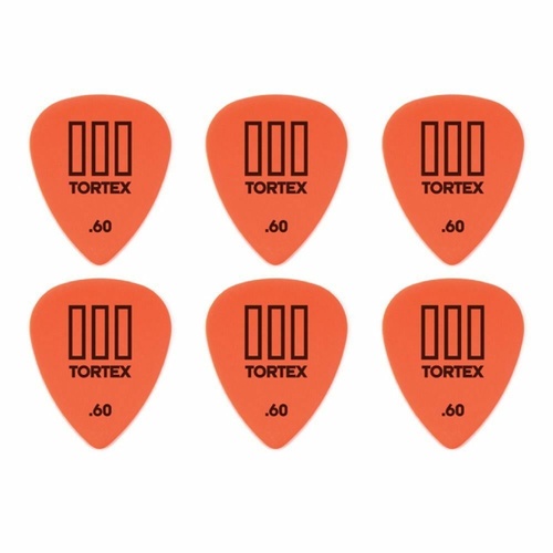 6 x Jim Dunlop Tortex TIII Orange .60mm Guitar Picks T3 USA 462R