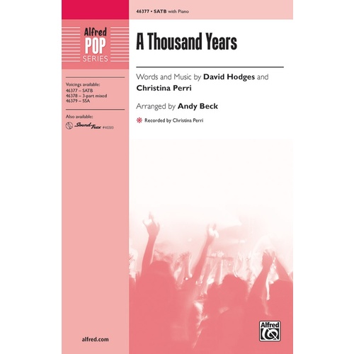 A Thousand Years SATB Choral Sheet Music