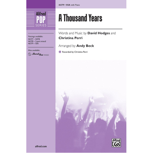 A Thousand Years SSA Choral Sheet Music