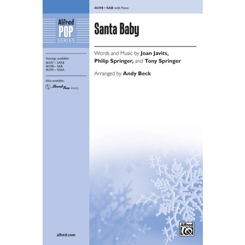 Santa Baby Choral Sheet Music for 3 Part Mixed/SAB