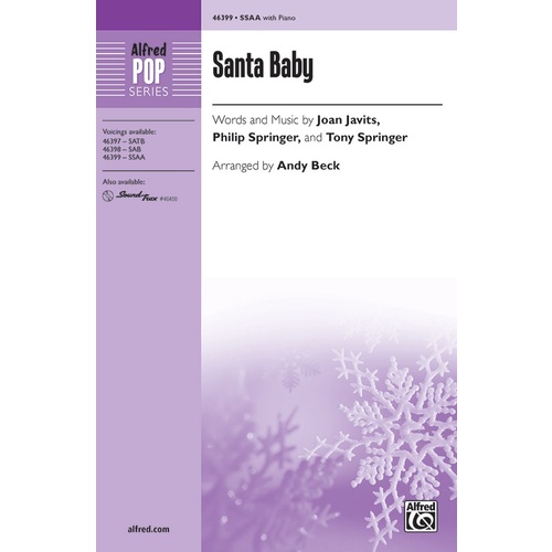 Santa Baby SSA Choral Sheet Music for 3 Part Treble/SSA