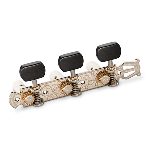 Schaller GrandTune Classic Lyre Machine Heads with Nickel and Ebony String Rollers