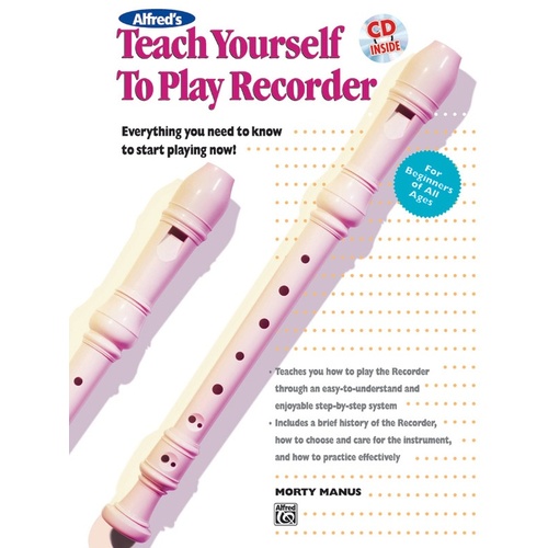 Alfred's Teach Yourself To Play Recorder Book/CD