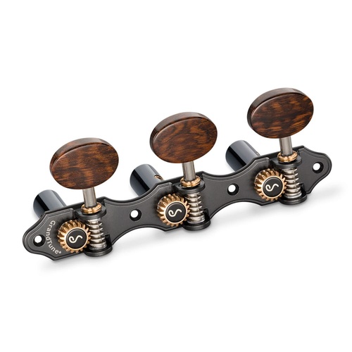 Schaller GrandTune Classic Hauser Satin Black Machine Heads with Snakewood Rollers