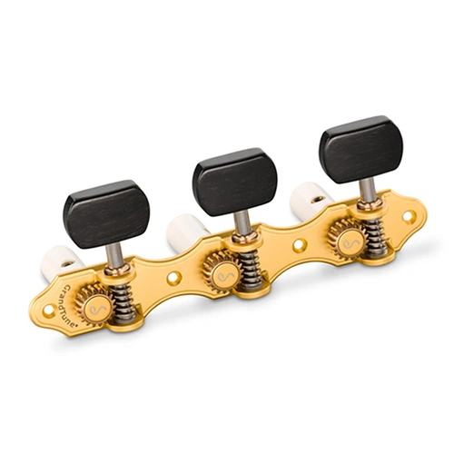 Schaller GrandTune Classic Hauser Gold Square Ebony Machine Heads with Rollers