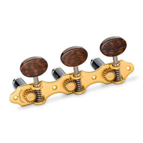 Schaller GrandTune Classic Hauser Satin Gold Machine Heads with Black Deluxe Rollers