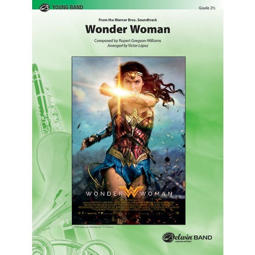 Wonder Woman Arr. by Victor Lopez Concert Band Sheet Music Grade 2.5