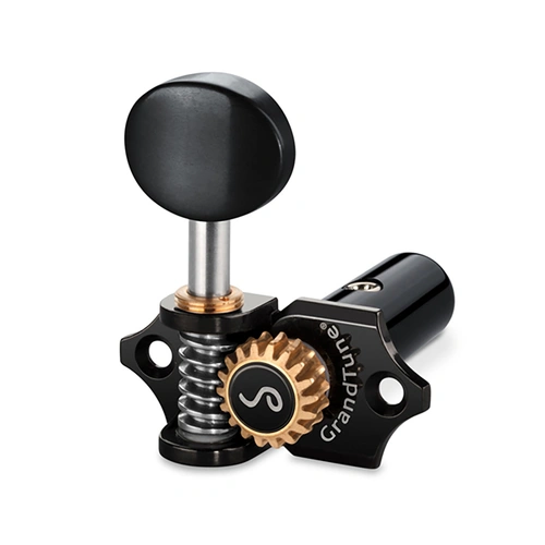 Schaller Grandtune 3/3 Classical Tuning Machines - Black/Ebony, 18:1 Gear Ratio, Velvet-Tec Technology, Easy Installation