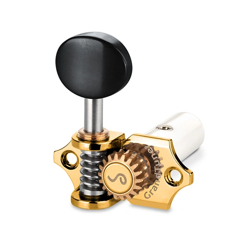 Schaller GrandTune 3/3 Classical Tuning Machines - Gold/Ebony, 18:1 Gear Ratio, Velvet-Tec Technology, Standard Dimensions
