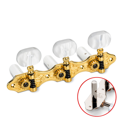 Schaller Mach 3/3 Steel/Hauser Plate Slotted Guitar Tuners Gold 8010330563