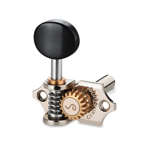 Schaller GrandTune 3/3 Slotted Nickel Tuning Machines with Ebony Knobs