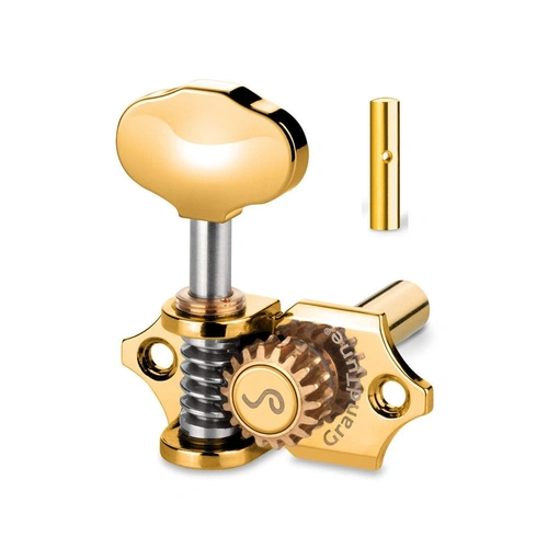 Schaller GrandTune 3/3 Slotted Tuning Machines Gold BB - 18:1 Gear Ratio, Velvet-Tec Technology, Vintage Design, Maintenance-Free Performance