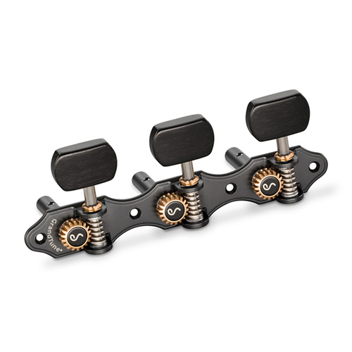 Schaller GrandTune Hauser 3/3 Slotted Tuning Heads Satin Black/Ebony