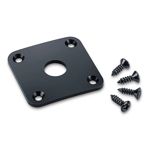 Schaller Black Guitar Jack-Socket Plate 1159-15190400, German-made