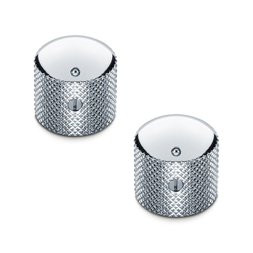 Schaller Chrome Guitar Dome Knobs Set of 2 Brass 176-15020200
