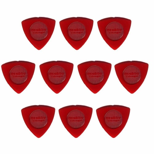 10 x Jim Dunlop Triangle Stubby 1.50MM Gauge Guitar Picks 473R Red