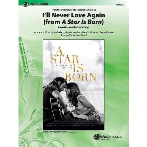 I'Ll Never Love Again From Star Is Born Concert Band Gr 2