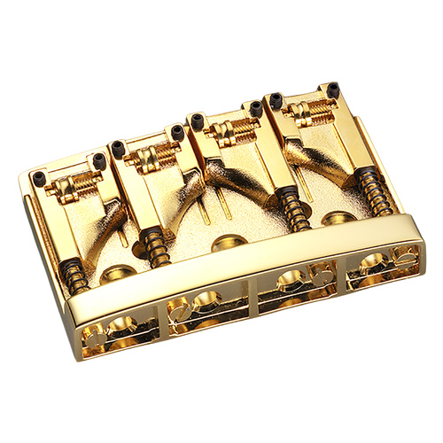 Schaller 3D-4 Bass Bridge (4-String) Gold with Roller Saddles and Adjustable String Spacing