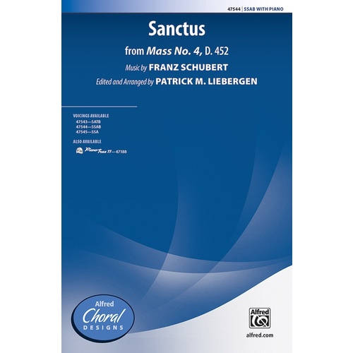 Sanctus From Mass No 4 D 452 SSAB