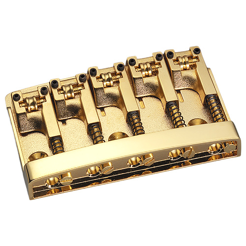 Schaller 3D-5 Gold 5-String Bass Bridge with Roller Saddles and Adjustable Intonation