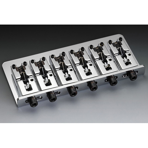 Schaller 6-String Bass Bridge 2000 Chrome 23364 - Steel with Fast Adjustment, Baseplate 116x55mm