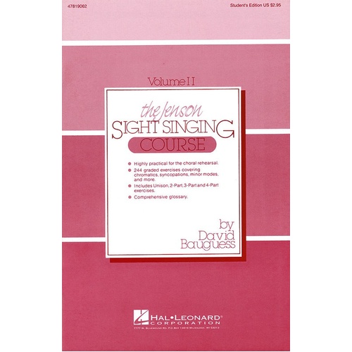 Jenson Sight Singing Course Book 2 Singers Ed (Softcover Book)