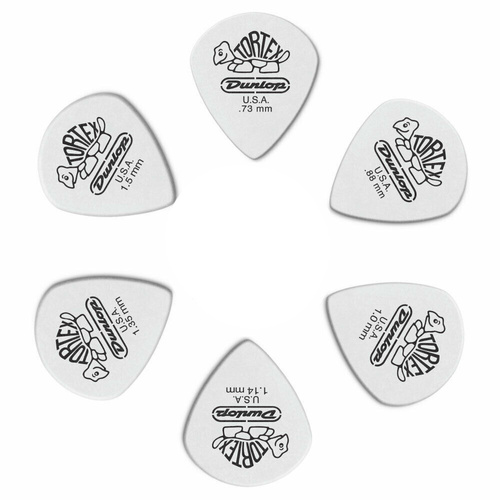 6 x Jim Dunlop Tortex Jazz 3 White Variety Guitar Picks III 478R