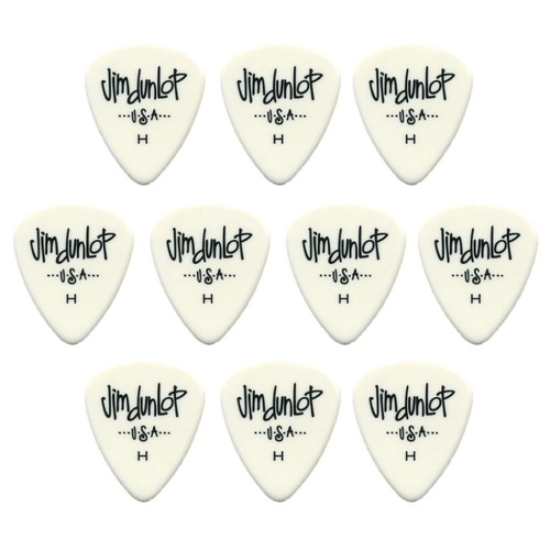 10 x Jim Dunlop Poly Heavy Gauge Guitar Picks 479RHV, Pack, White