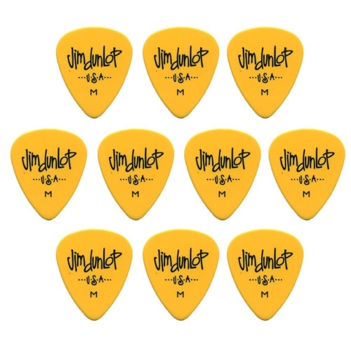 10 x Jim Dunlop Poly Medium Gauge Guitar Picks 479RMD, Pack, Yellow