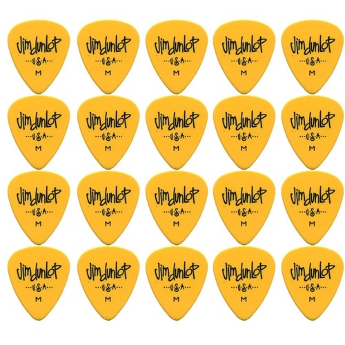 24 x Jim Dunlop Poly Medium Gauge Guitar Picks 479RMD Plectrums Yellow