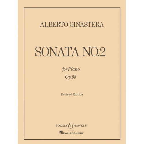 Ginastera - Piano Sonata No 2 Op 53 (Softcover Book)