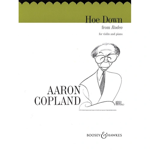 Copland - Hoe Down for Violin and Piano, 8 Pages, Published by Boosey & Hawkes