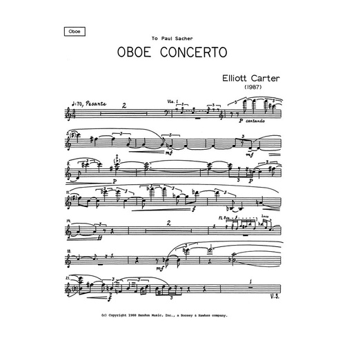 Oboe Concerto Solo Pt (Softcover Book)