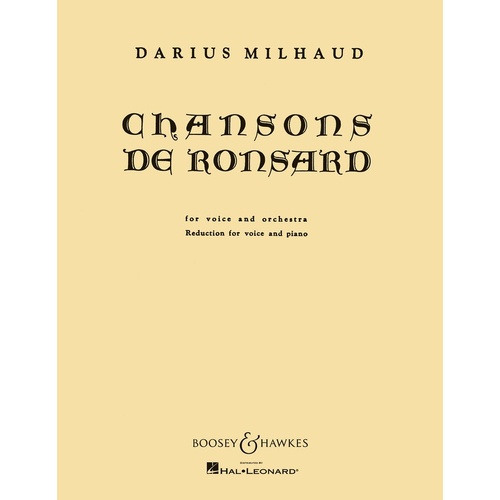 Chansons Ronsard Vo/Pn