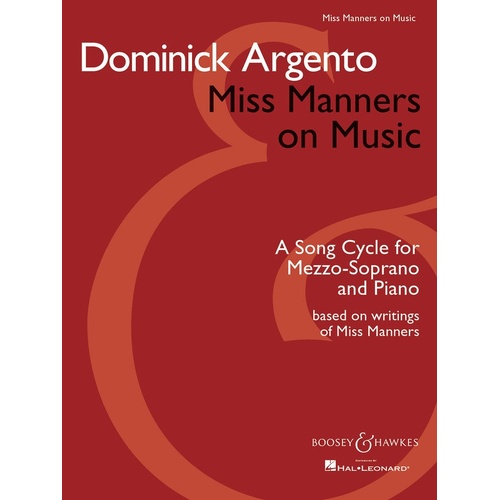 Miss Manners On Music Mez Sop and Piano (Softcover Book)