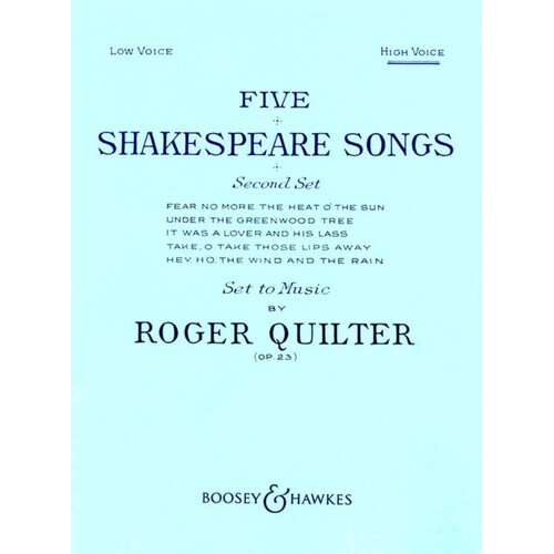 Five Shakespeare Songs Op 23 High Voice