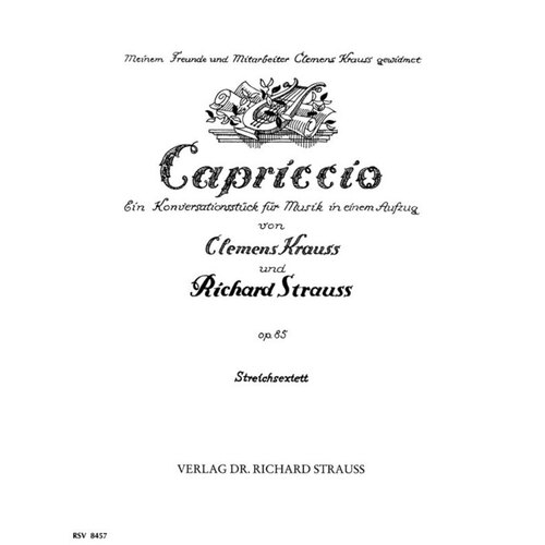 Strauss - Capriccio Op 85 String Sextet Parts (Set of Parts)