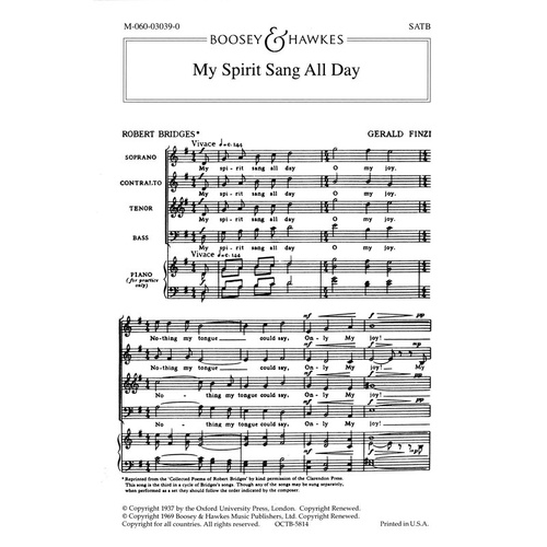 My Spirit Sang All Day SATB A Cappella (Octavo)