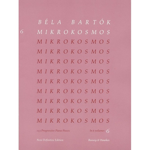 Mikrokosmos Vol 6 Pink Nos 140-153 Piano 1987 Edition by Boosey & Hawkes
