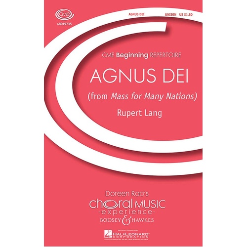 Agnus Dei Music Of Inner Harmony Unison (Octavo)