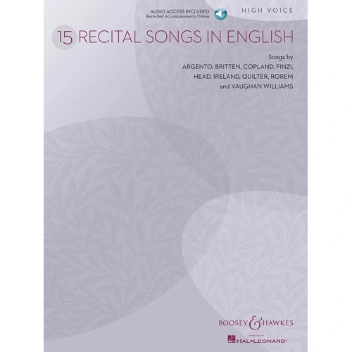 15 Recital Songs in English for High Voice BK/CD