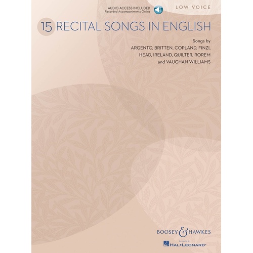 15 Recital Songs In English Low Voice Book/CD
