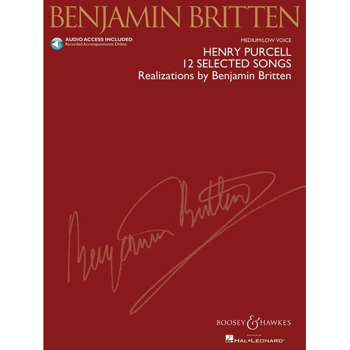 12 Selected Songs Ed Britten Book/CD Med Low Voice (Softcover Book/CD)