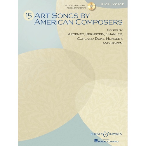 Art Songs By American Composers 15 High Book/CD (Softcover Book/CD)