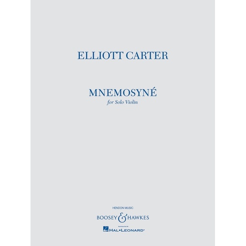 Mnemosyne For Solo Violin (Softcover Book)